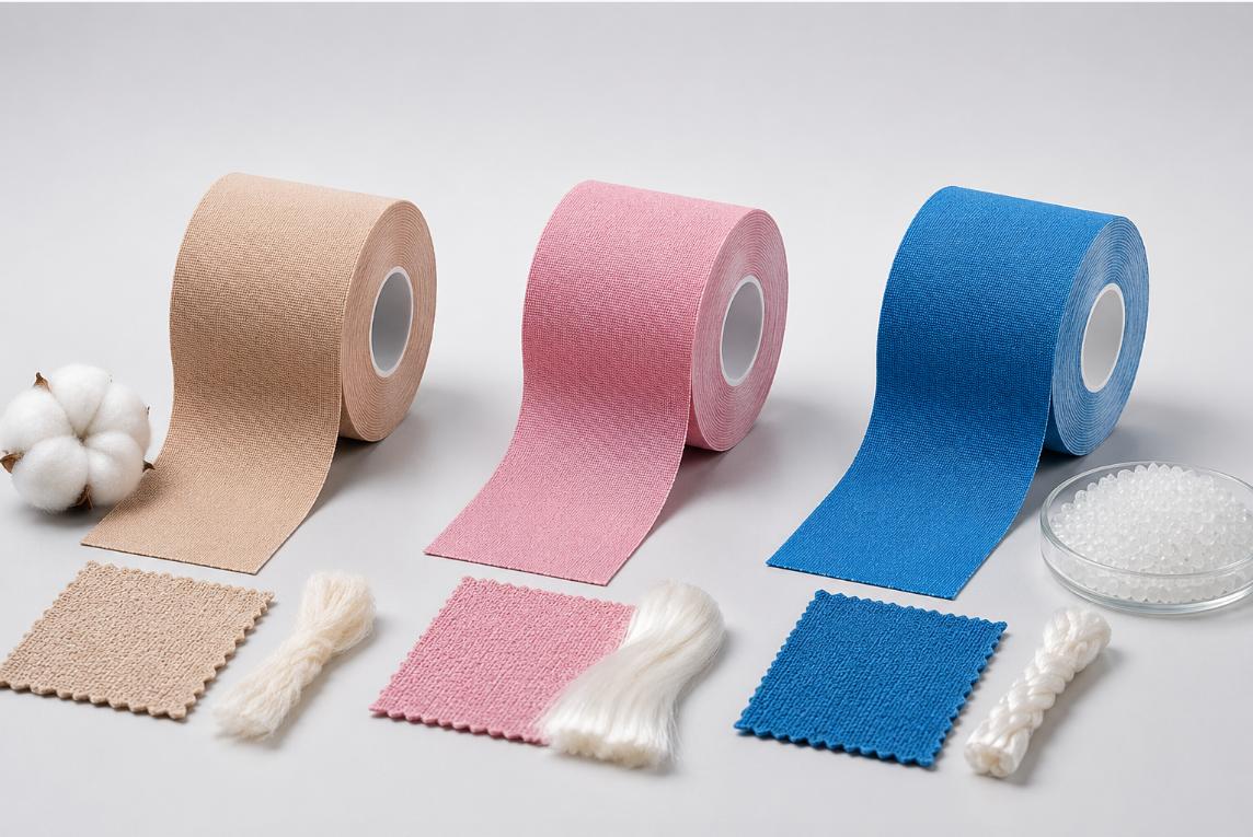 Bomull vs Rayon vs Nylon Kinesiologitejp: Vilket material passar ditt varumärke?